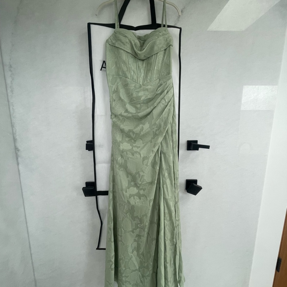 AZAZIE Custom Size Denisa, dusty sage dress